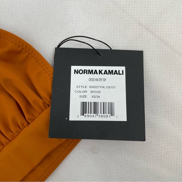 NWT Norma Kamali  Cross Halter Bikini Top in Bronze -Size XS - Picture 4 of 8